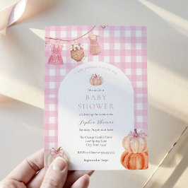 Pink Pumpkin Baby Girl Shower Arch Einladung
