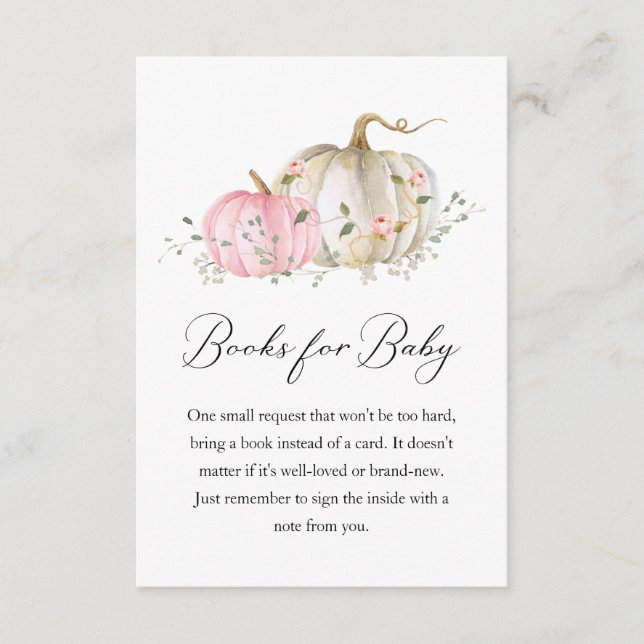 Pink Pumpkin Baby Showbook for Baby Enclosure C Begleitkarte (Vorderseite)