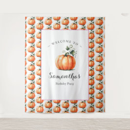 Pink Pumpkin Baby Shower Foto Backdrops Wandteppich