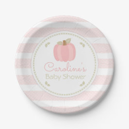 Pink Pumpkin Baby Shower Plate Pappteller