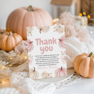 Pink Pumpkin Birthday Danke Karte