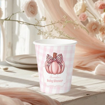 Pink Pumpkin Bow Girl Baby Dusche