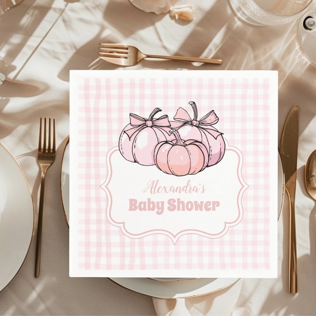 Pink Pumpkin Bow Girl Baby Dusche Serviette (Von Creator hochgeladen)