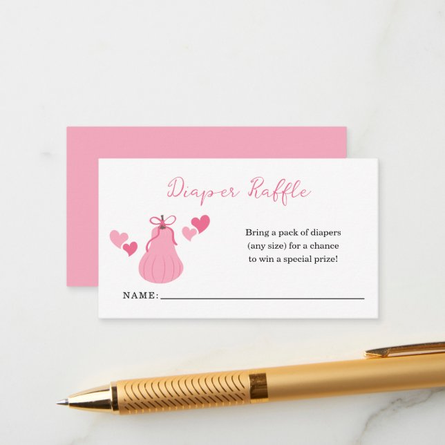 Pink Pumpkin Bow Girl Dusche Windelwanne Windelwan Begleitkarte (Vorderseite/Rückseite Beispiel)