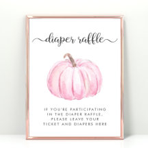 Pink Pumpkin Diaper Raffle Baby Duschgame