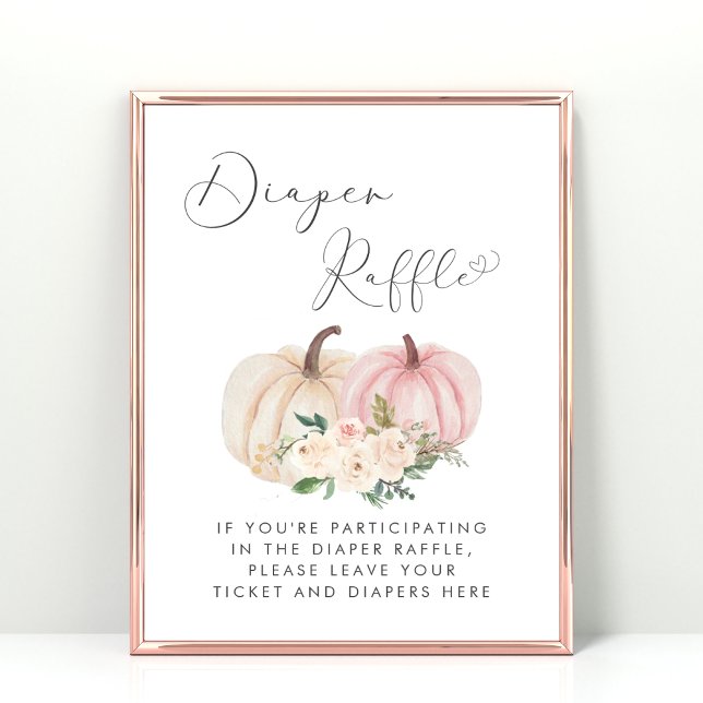 Pink Pumpkin Diaper Raffle Baby Girl Dusche Poster (Von Creator hochgeladen)