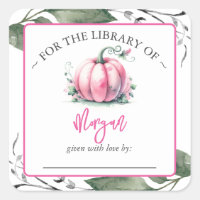 Pink Pumpkin Fall Baby Dusche Buchzeichen