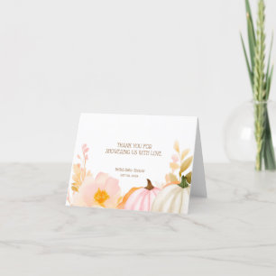 Pink Pumpkin Fall Baby Dusche Dankeskarte