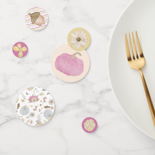 Pink Pumpkin Fall Babydusche Confetti Konfetti (Gruppe)