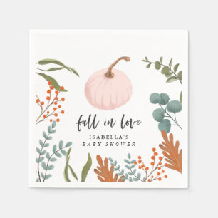 Pink Pumpkin Fall in Liebe Kinderdusche Serviette