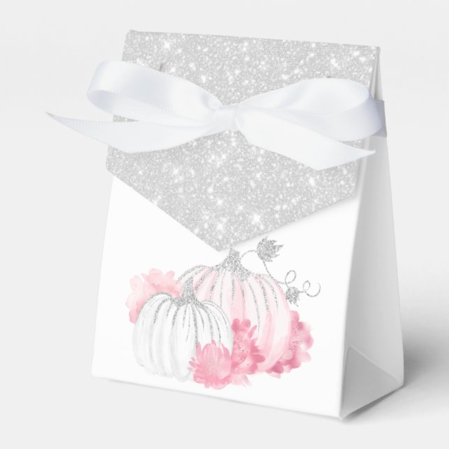 Pink Pumpkin Floral Baby Girl Dusche Danke Geschenkschachtel (Vorderseite)