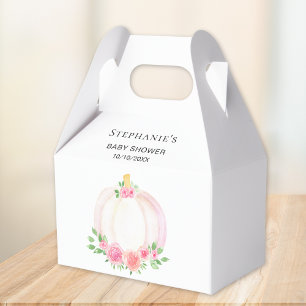 Pink Pumpkin Floral Baby Girl's Shower Geschenkschachtel