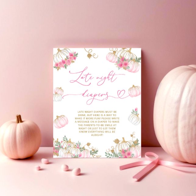 Pink Pumpkin Floral Spate Night Diapers Game Poster (Von Creator hochgeladen)