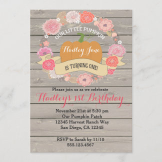 Pink Pumpkin Geburtstagsparty Einladung