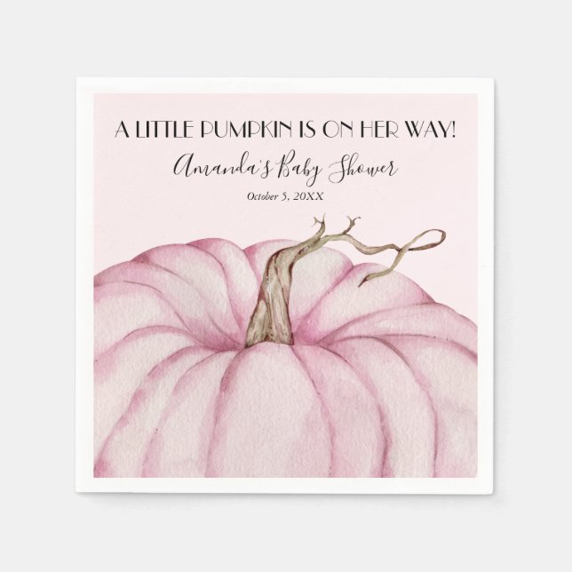 Pink Pumpkin Girl Babydusche Serviette (Vorderseite)