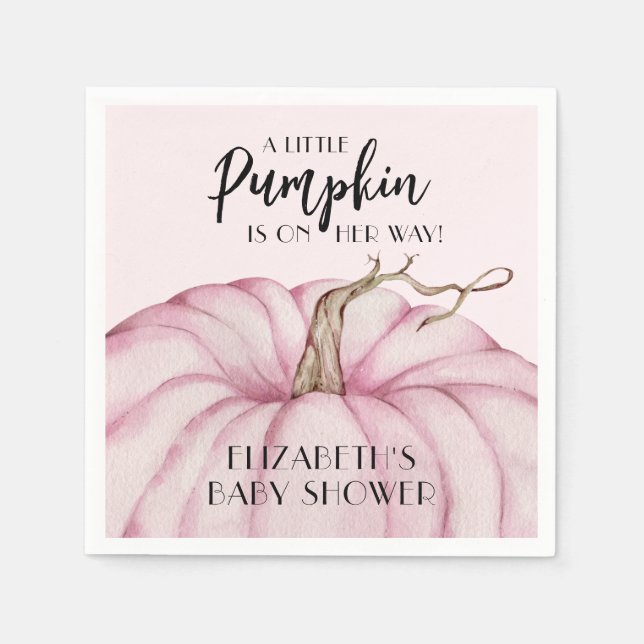 Pink Pumpkin Girl Babydusche Serviette (Vorderseite)