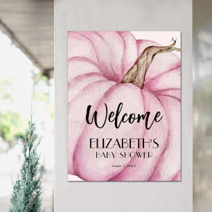 Pink Pumpkin Girl Babydusche Willkommen Poster