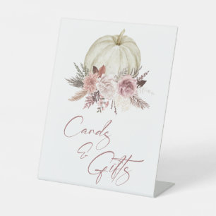 Pink Pumpkin Girl Babyduschkarten & Geschenke Unte Sockelschild