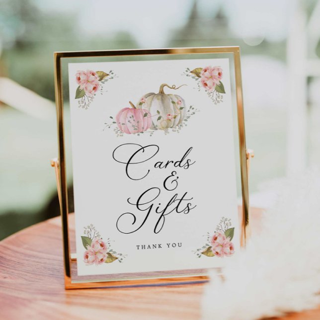 Pink Pumpkin Girl Babyduschkarten und Geschenke Un Poster (Von Creator hochgeladen)