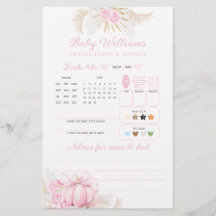 Pink Pumpkin Girl Floral Bow Baby Showspiel