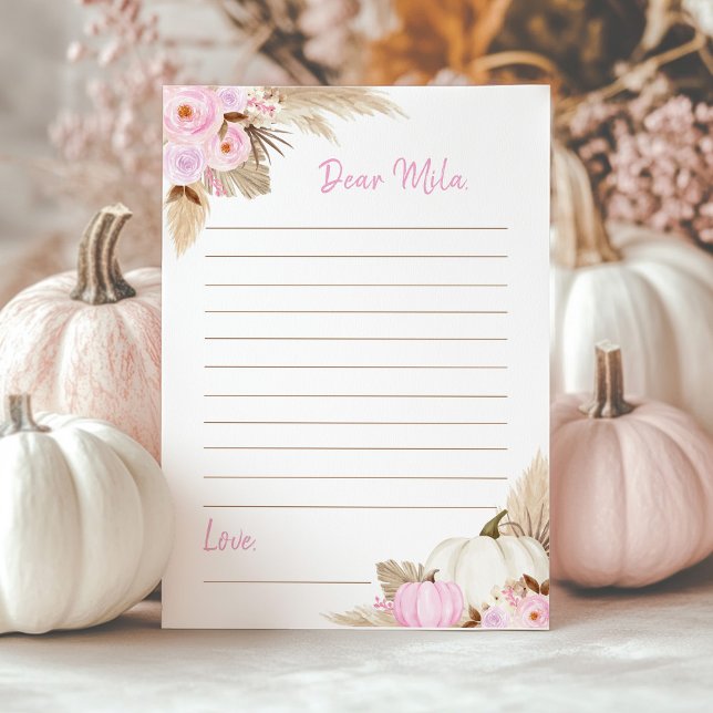 Pink Pumpkin Girl Time Capsule Note Card Dankeskarte (Von Creator hochgeladen)