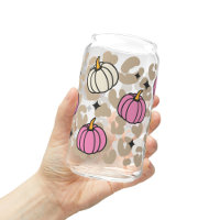 Pink Pumpkin Glass Coffee Cup, Herbstsaison Gesche