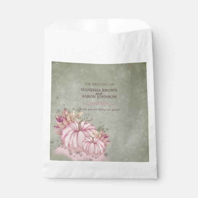PINK Pumpkin Harvest - Gastgeschenk Hochzeit Bag Geschenktütchen (Vorderseite)