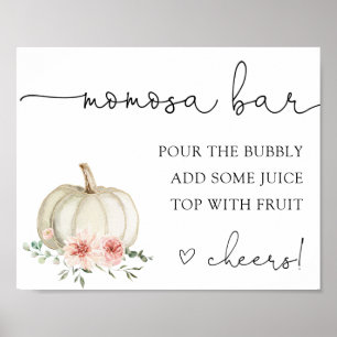 Pink Pumpkin Momosa Bar Drink Zeichen Poster