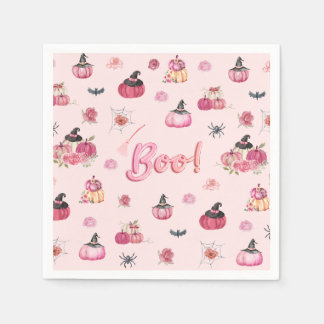 Pink Pumpkin Paper Plate Napkins Serviette