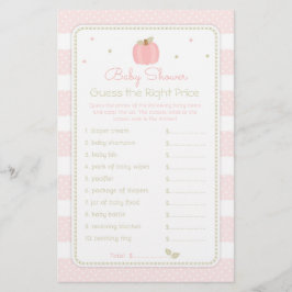 Pink Pumpkin rät das Price Baby Showspiel Flyer