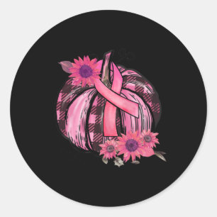Pink Pumpkin Sonnenblumen Brustkrebs Bewusstsein G Runder Aufkleber