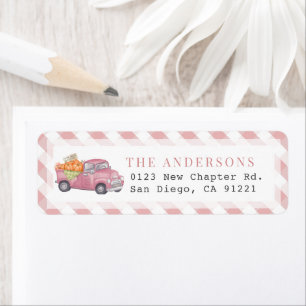 Pink Pumpkin Truck Gingham Rücksendeadresse