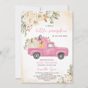 Pink Pumpkin Truck Kinderdusche Einladung