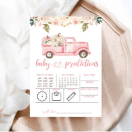 Pink Pumpkin Truck Vorhersagen für die Babykarte Einladung