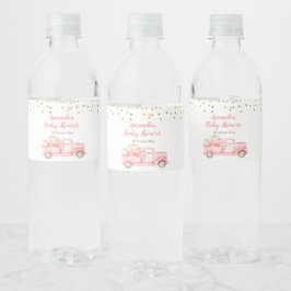 Pink Pumpkin Truck Wasser Flasche Labels