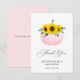 Pink Pumpkin und Sonnenblume Danke, Card Dankeskarte