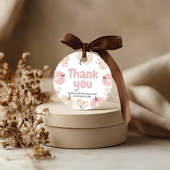 Pink Pumpkin Vielen Dank Tag Geschenkanhänger (Von Creator hochgeladen)