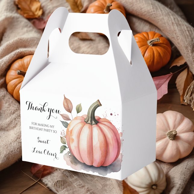 Pink Pumpkin Watercolor Boho Baby Girl Dusche Geschenkschachtel (Von Creator hochgeladen)
