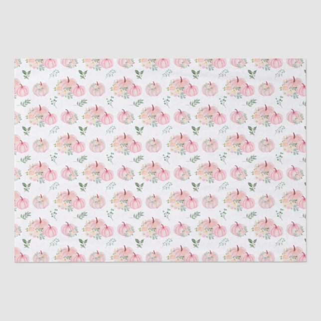 Pink Pumpkins Floral Seidenpapier (Vorderseite)