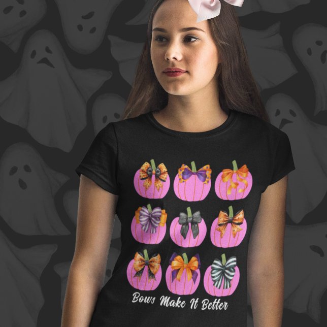 Pink Pumpkins mit Bows T-Shirt (This item is for display purposes only to illustrate the design element.)