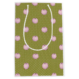 Pink Pumpkins Sage Green Niedlich Polka Docks Mittlere Geschenktüte