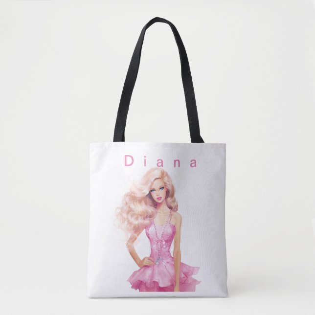 Pink-Puppe für Mädchengeburtstüte Tasche (Vorderseite)