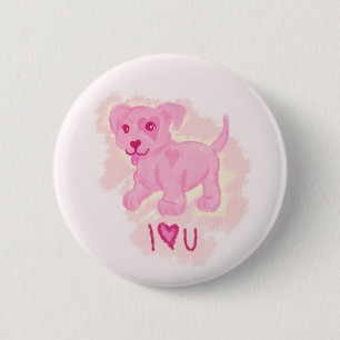 Pink Puppy Button