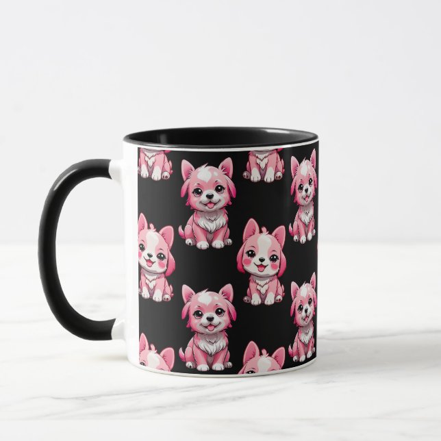 Pink Puppy Dodge Design - Schwarz Tasse (Links)