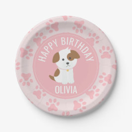 Pink Puppy Geburtstagsparty Teller Drucke