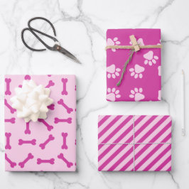 Pink Puppy Party Geschenkwrake, Kinder & Haustiere Geschenkpapier Set