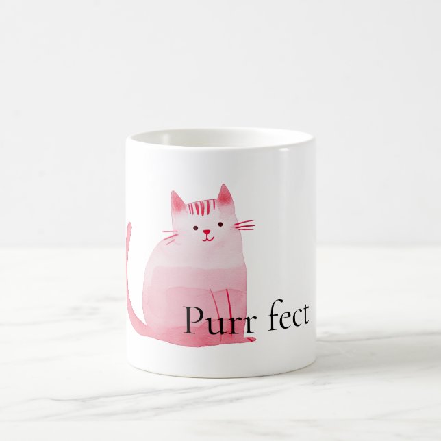 Pink Purffect Cat Kaffeetasse (Mittel)