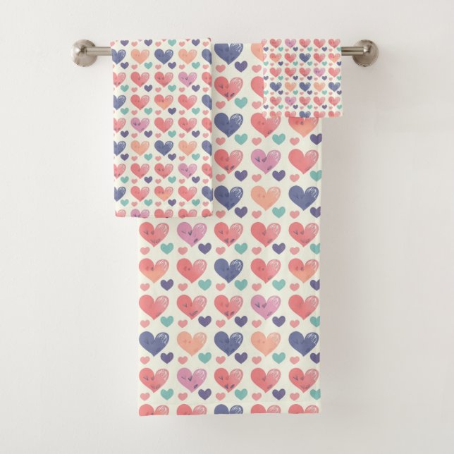 Pink Purple and Orange Hearts (En situation)
