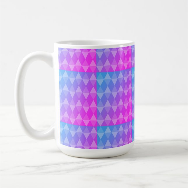 Pink, Purple, Blue Diamond Pattern Kaffeetasse (Links)