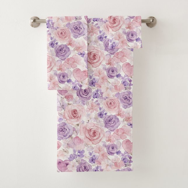 Pink Purple Blush Flowers Hearts   (En situation)